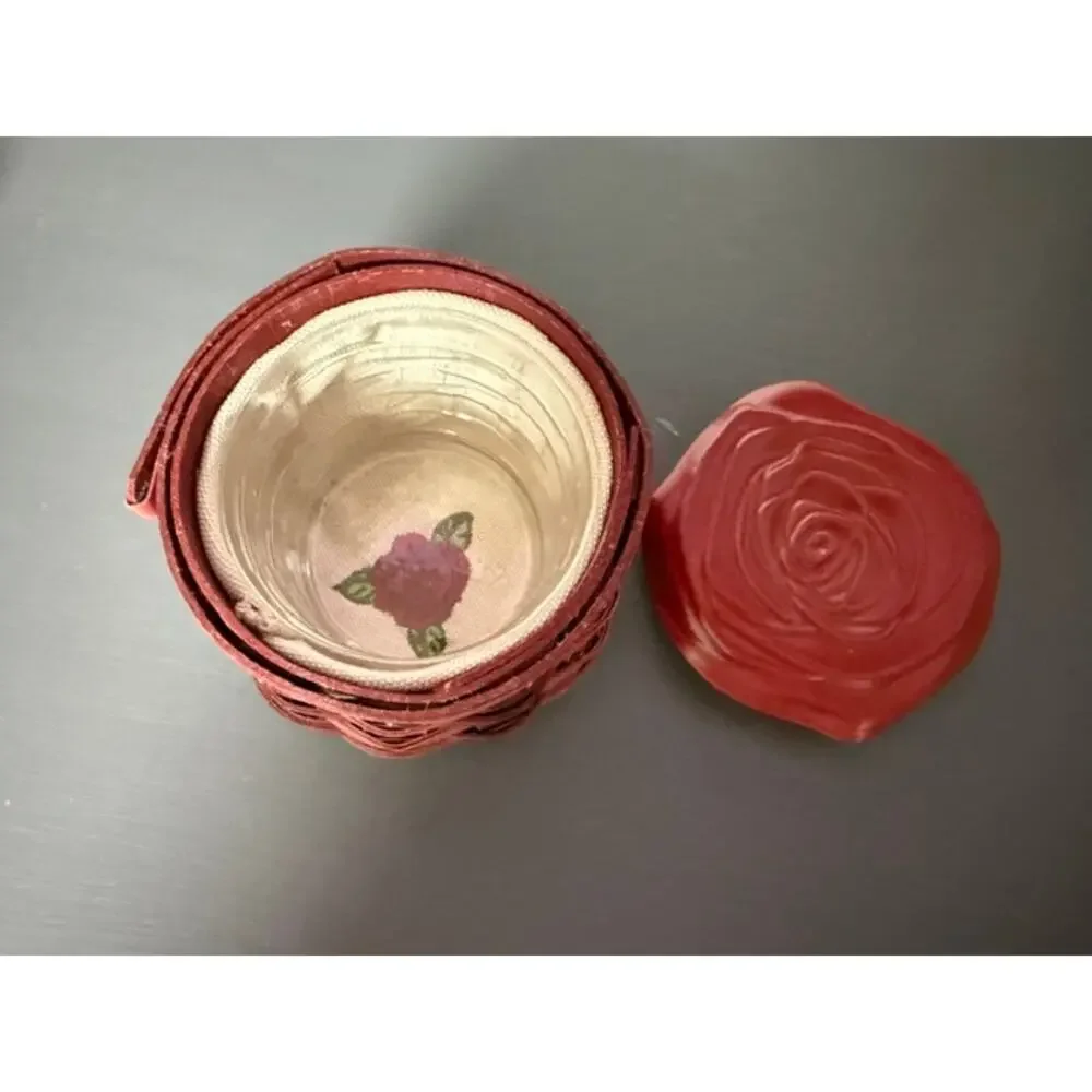 Longaberger Sweetheart Rosebud Basket 2014 Liner Protector Ceramic Topper